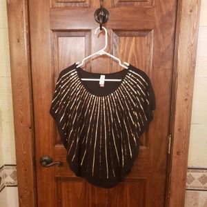 EUC No Boundaries Sequined Top, Black & Gold